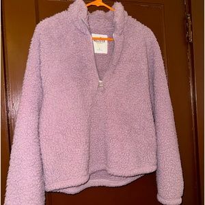 Hollister Size S Woman’s Purple Half-Zip Sherpa Sweater